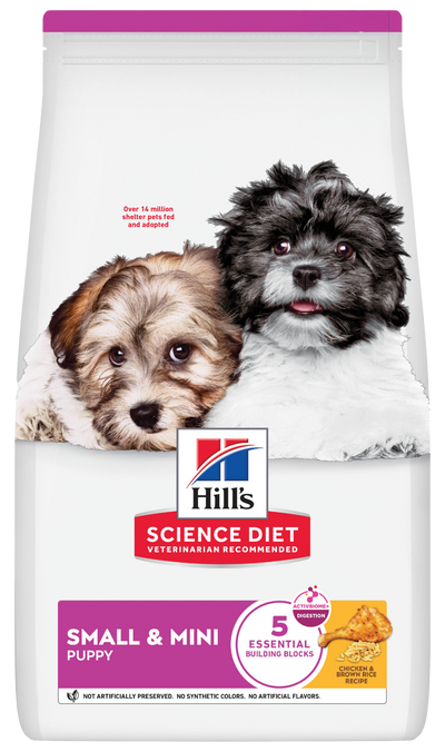 Hill's Science Diet | Alimento seco para perros cachorros de razas pequeñas y miniatura Puppy Small & Mini. Receta de pollo, cebada y arroz integral
