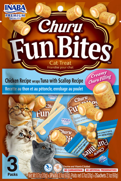 INABA Churu Fun Bites | Premio horneado con centro cremoso para gatos sabor atún — Unidad