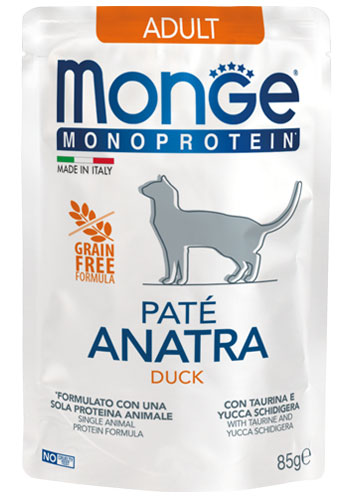 Monge Monoprotein paté de pato para gatos adultos — imagen oficial