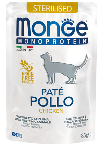 Monge Monoprotein paté de pollo para gatos esterilizados — imagen oficial