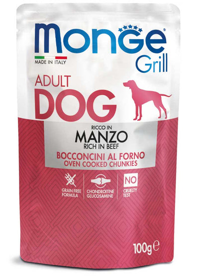 Monge | Alimento húmedo para perros adultos Grill. Res