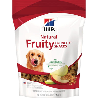 Hill's Natural | Premios para perros Crunchy Fruity Snacks with Apples & Oatmeal de manzanas y avena (Pack de 2 bolsas de 227 g)