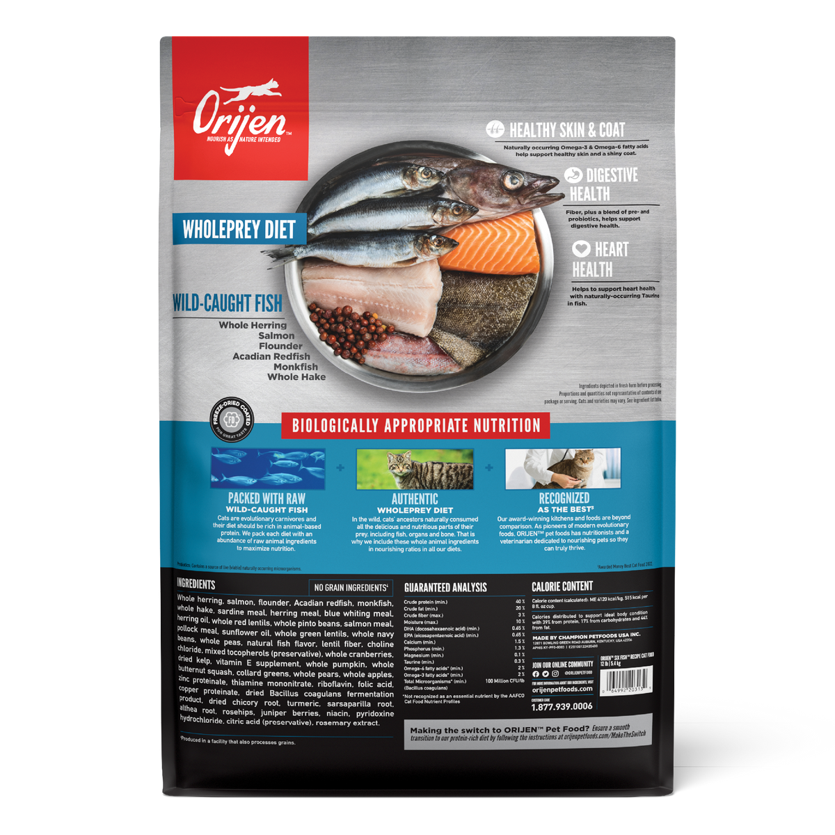 ORIJEN | Alimento seco para gatos adultos Six Fish — imagen 4 — CORSF2B100132K01800