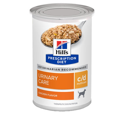Hill's Prescription Diet | Alimento húmedo para perros Urinary Care c/d Multicare. Sabor a pollo (Lata de 369 g)