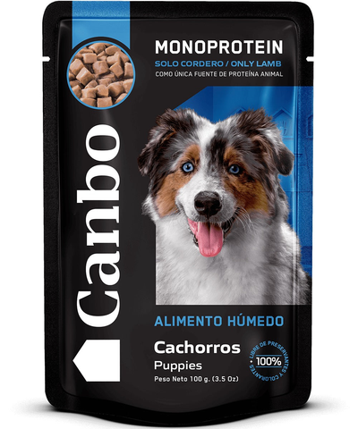 Canbo Trocitos en salsa de cordero, cachorros – sobre frontal