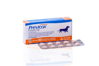 Previcox 57 mg · caja de 30 comprimidos con blíster