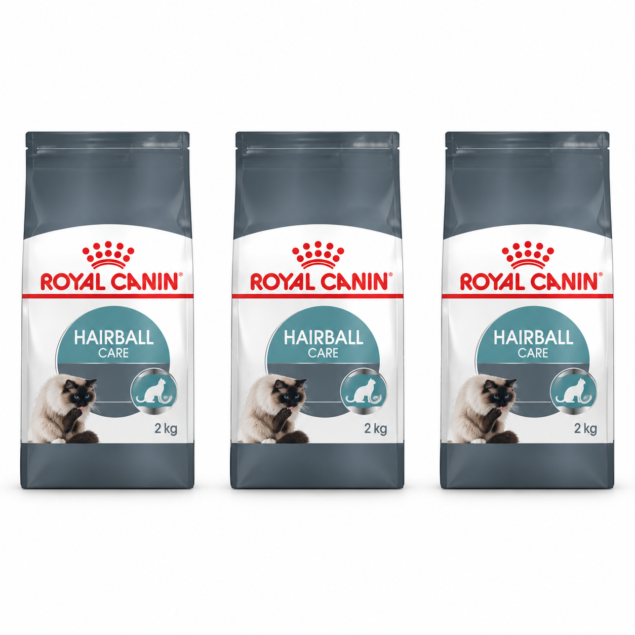 Royal Canin Pack Hairball Care 3 bolsas de 2 kg (1 + 2 de regalo) — imagen referencial generada a partir del afiche del proveedor.