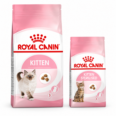 Pack Kitten 2 kg y Kitten Sterilised 400 g — imagen referencial generada