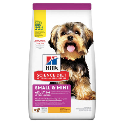 Hill's Science Diet | Alimento seco para perros adultos Adult Small & Mini. Receta de pollo y arroz.