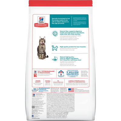 Hill's Science Diet | Alimento seco para gatos maduros Indoor Adult 7+. Receta de pollo