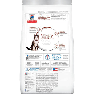 Hill's Science Diet | Alimento seco para gatos adultos Adult Hairball Control. Receta de pollo
