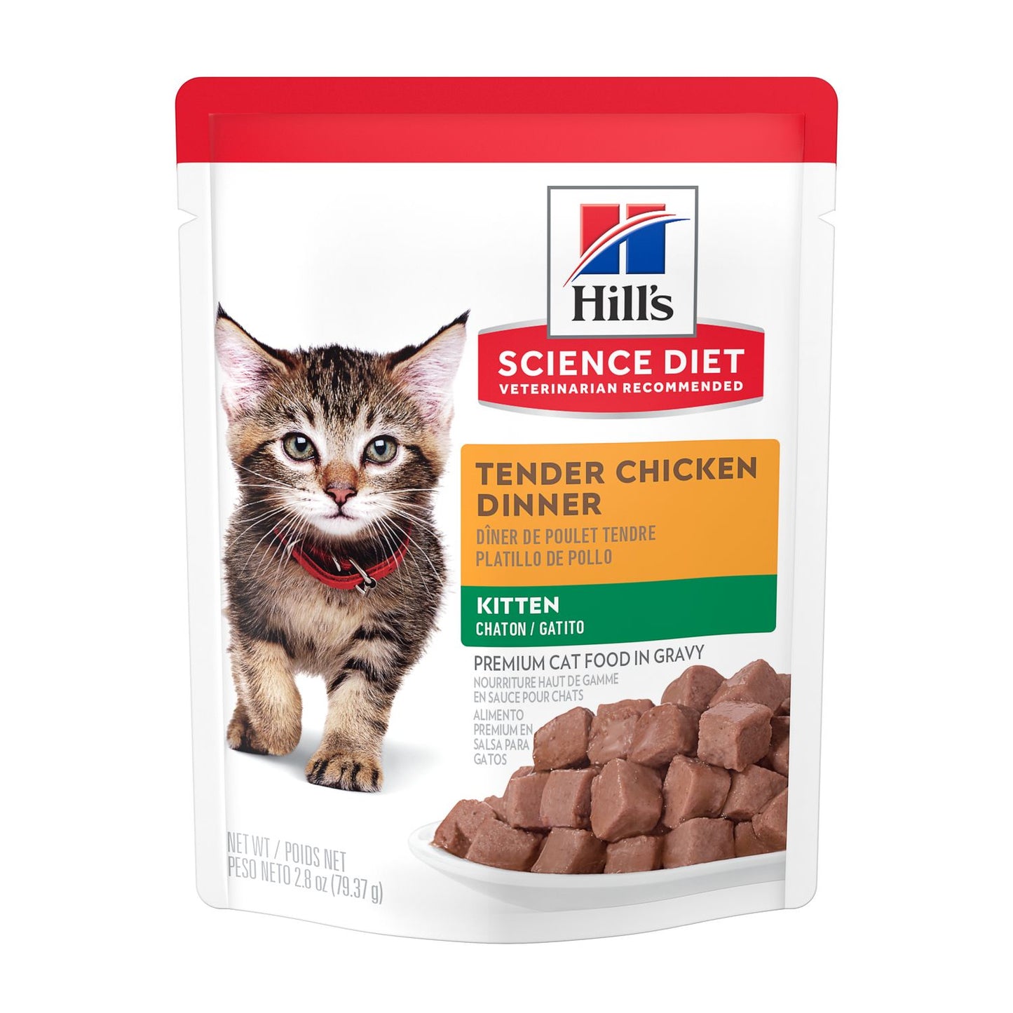 Hill's Science Diet | Alimento húmedo para gatitos Kitten Tender Chicken Dinner (Pack de 6 sobres de 79.39g)