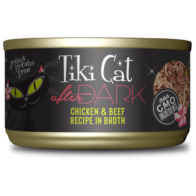 Tiki Cat After Dark, pollo y res · lata frontal