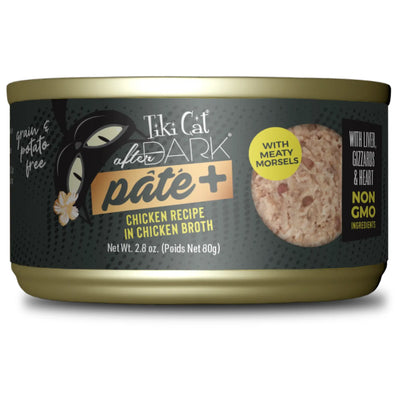 Tiki Cat After Dark Paté+, pollo · lata frontal