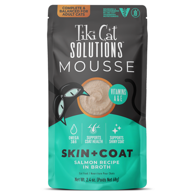 Tiki Cat Solutions Skin + Coat Mousse (Special Mousse Skin & Coat), salmón · sobre frontal