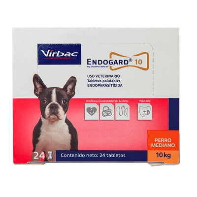Virbac | Endogard antiparasitario interno para perros (caja x 24 tabletas) – Endogard 10 · 1 tableta por cada 10 kg