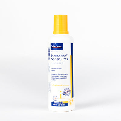 Virbac | Hexadene Spherulites shampoo antiséptico con clorhexidina para perros y gatos 250 ml – 250 ml