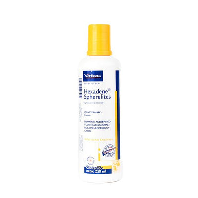 Virbac | Hexadene Spherulites shampoo antiséptico con clorhexidina para perros y gatos 250 ml – 250 ml