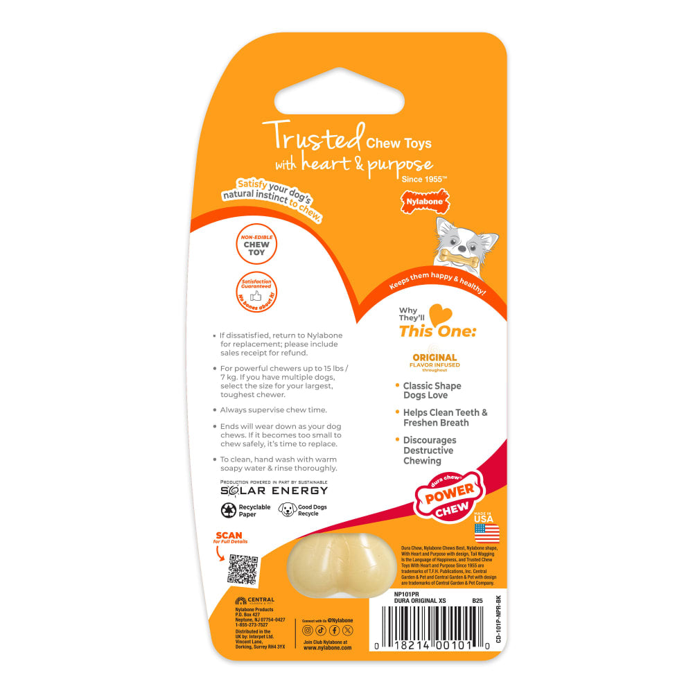 Nylabone Power Chew Bone Original Petite — empaque reverso