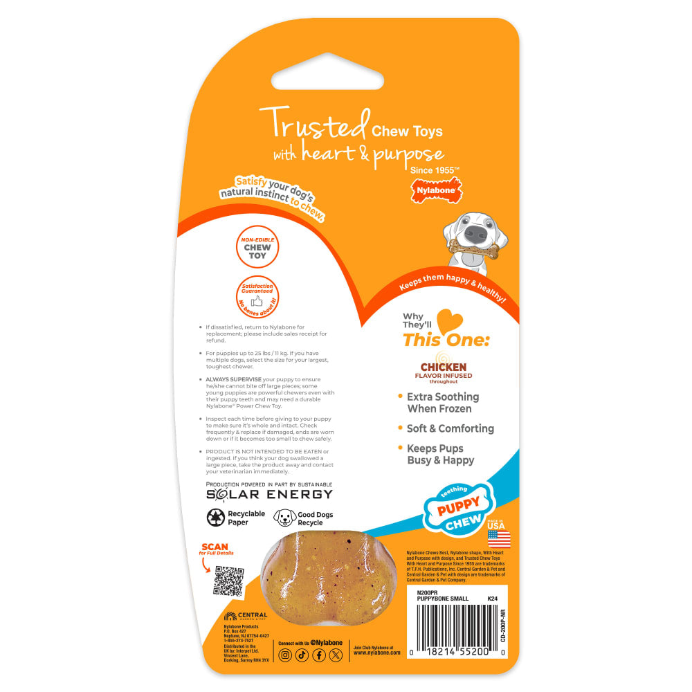 Nylabone Puppy Chew Bone Chicken — empaque reverso