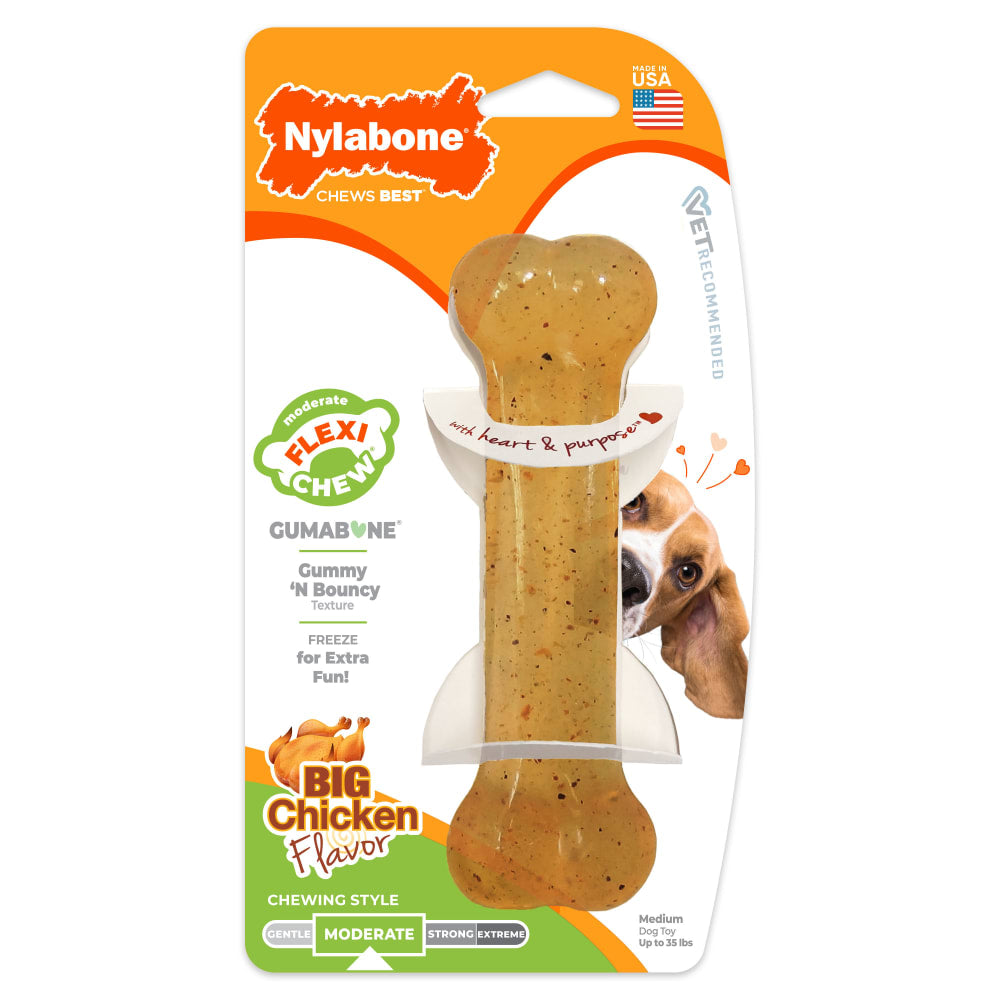 Nylabone Flexi Chew Bone Chicken Wolf — empaque frontal