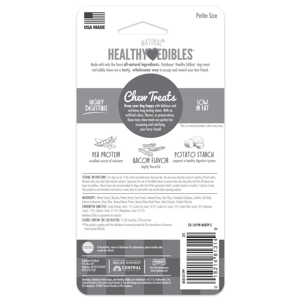 Nylabone Healthy Edibles Bacon — empaque reverso