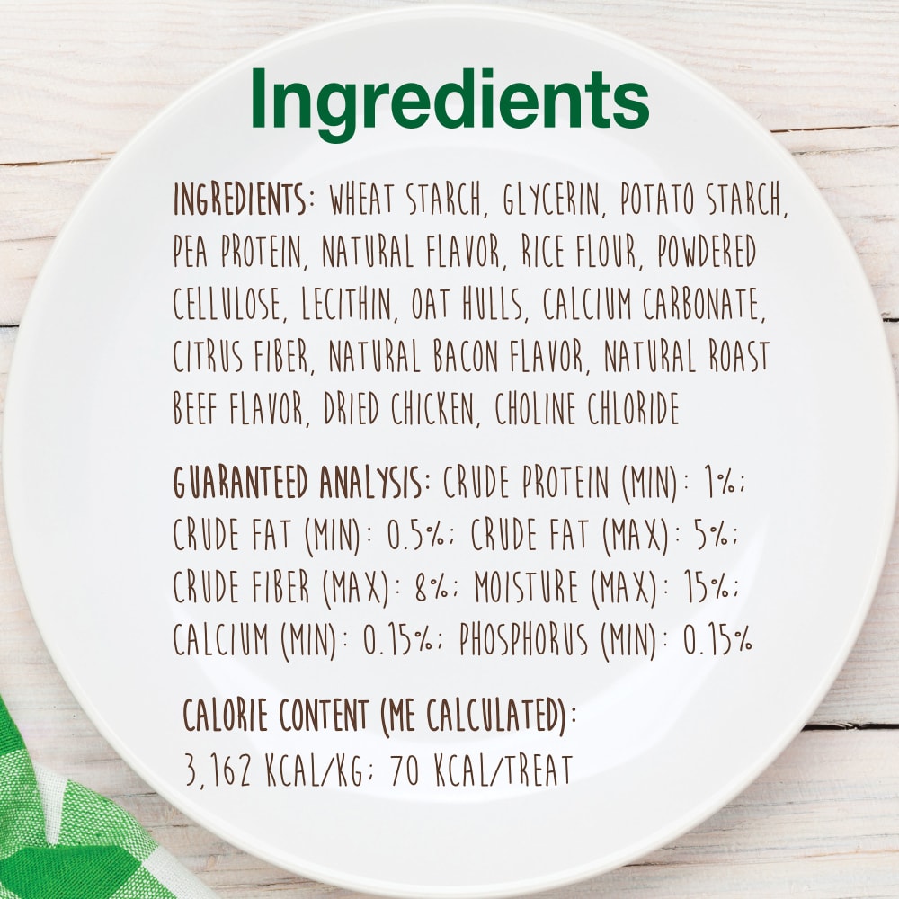Nylabone Healthy Edibles Bacon — información nutricional
