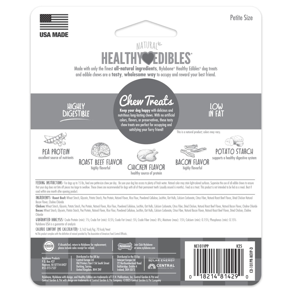 Nylabone Healthy Edibles Variety Pack — empaque reverso