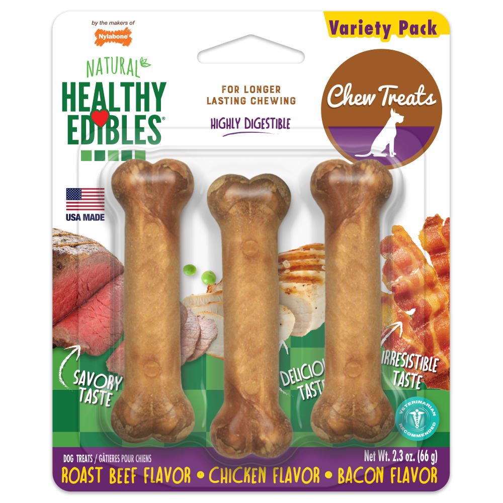 Nylabone | Healthy Edibles Longer Lasting Roast Beef-Chicken-Bacon