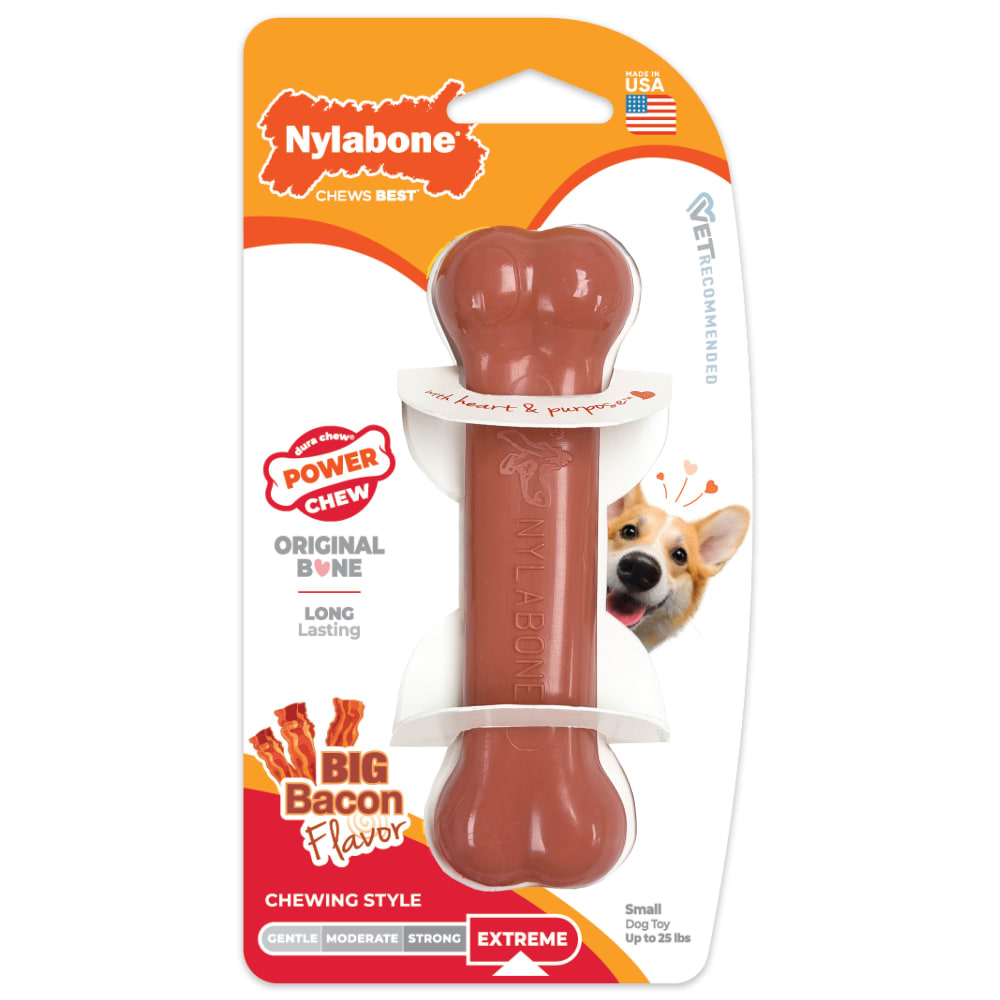 Nylabone Power Chew Bone Bacon Regular — empaque frontal