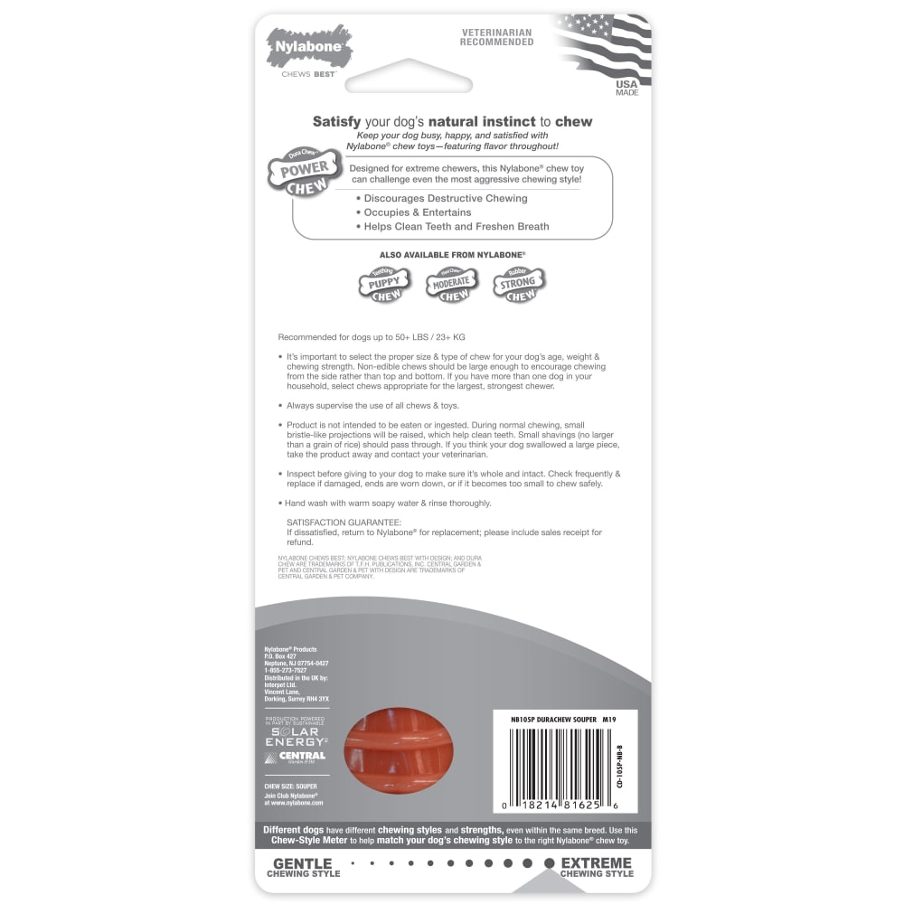 Nylabone Power Chew Bacon Flavor — empaque reverso