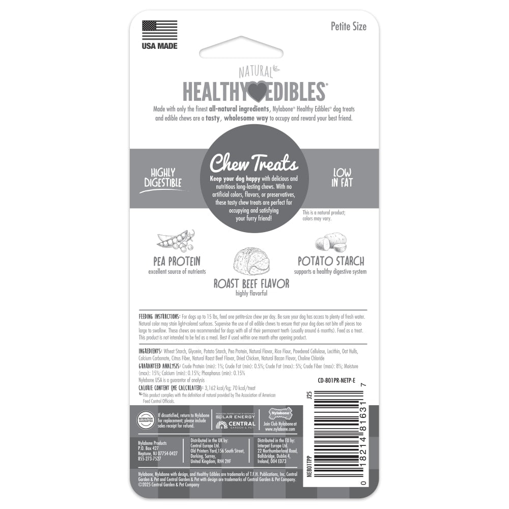 Nylabone Healthy Edibles Roast Beef — empaque reverso