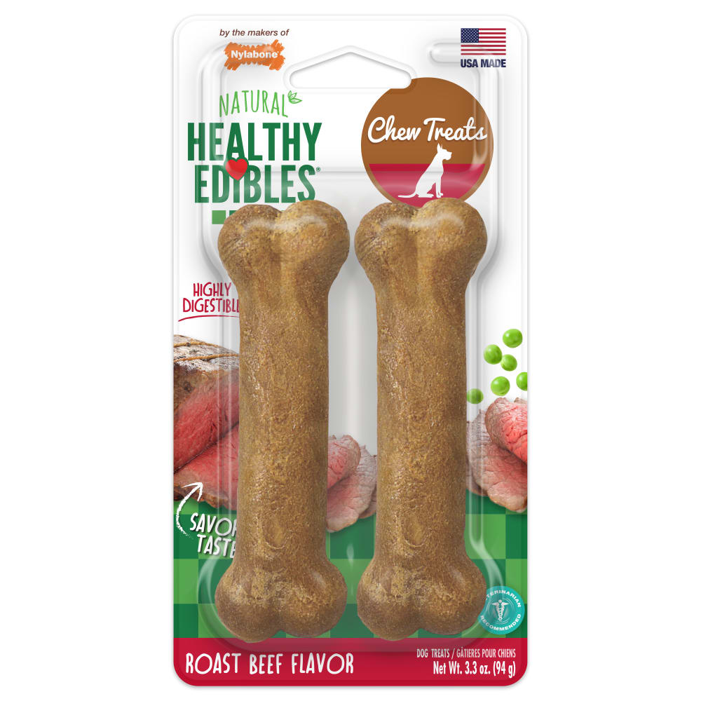 Nylabone Healthy Edibles Roast Beef Regular 2ct — empaque frontal