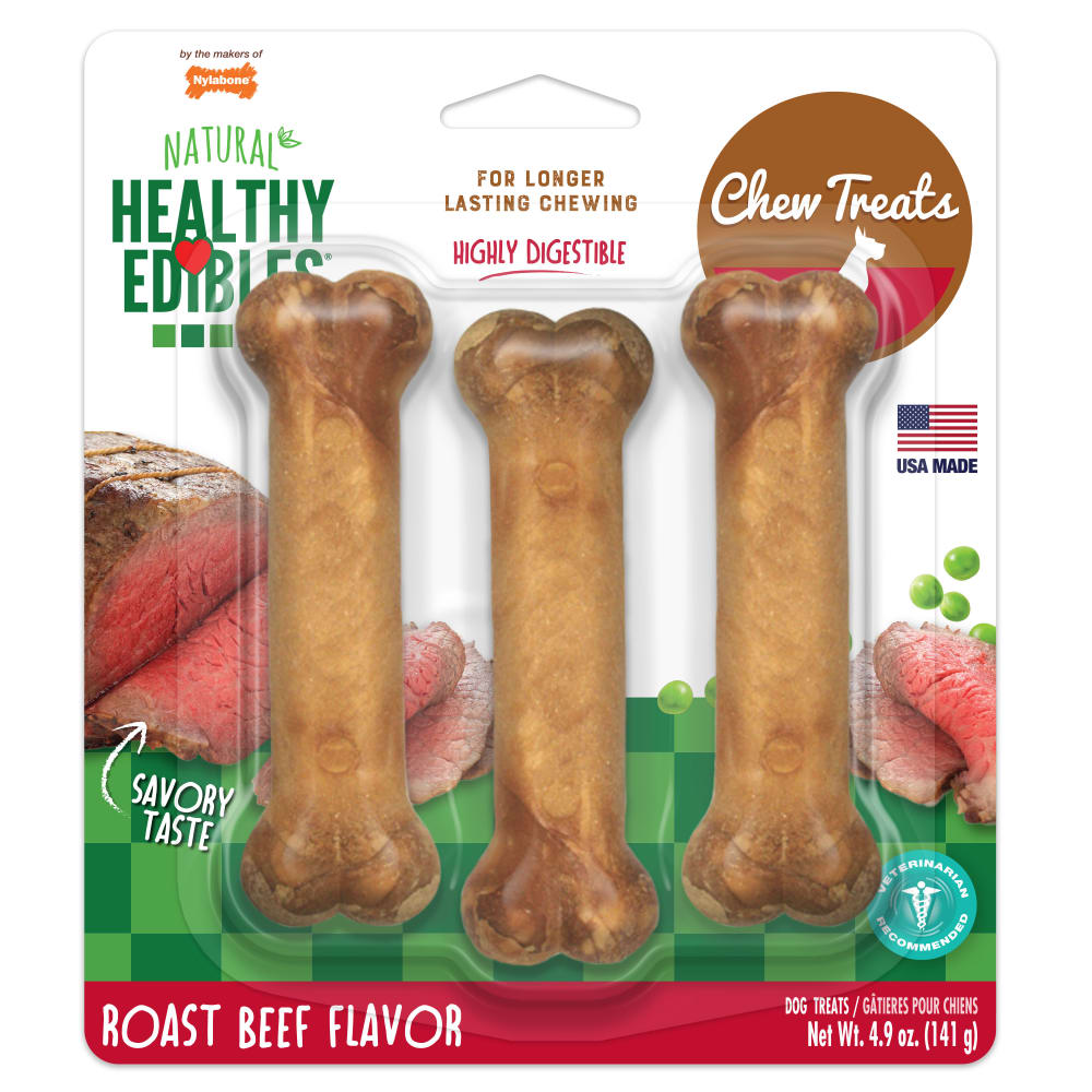 Nylabone Healthy Edibles Roast Beef Regular 3ct — empaque frontal