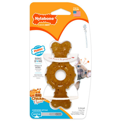 Nylabone | Puppy Chew Ring Bone, Chicken