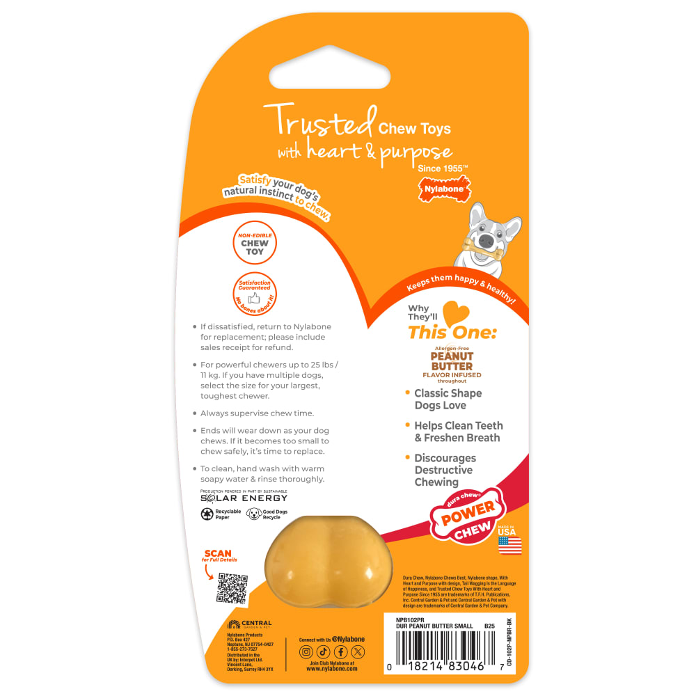 Nylabone Power Chew Bone Peanut Butter Regular — empaque reverso