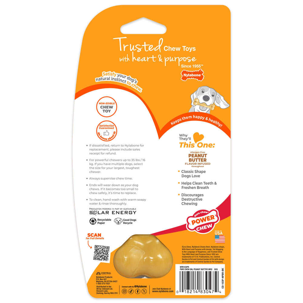Nylabone Power Chew Bone Peanut Butter Wolf — empaque reverso