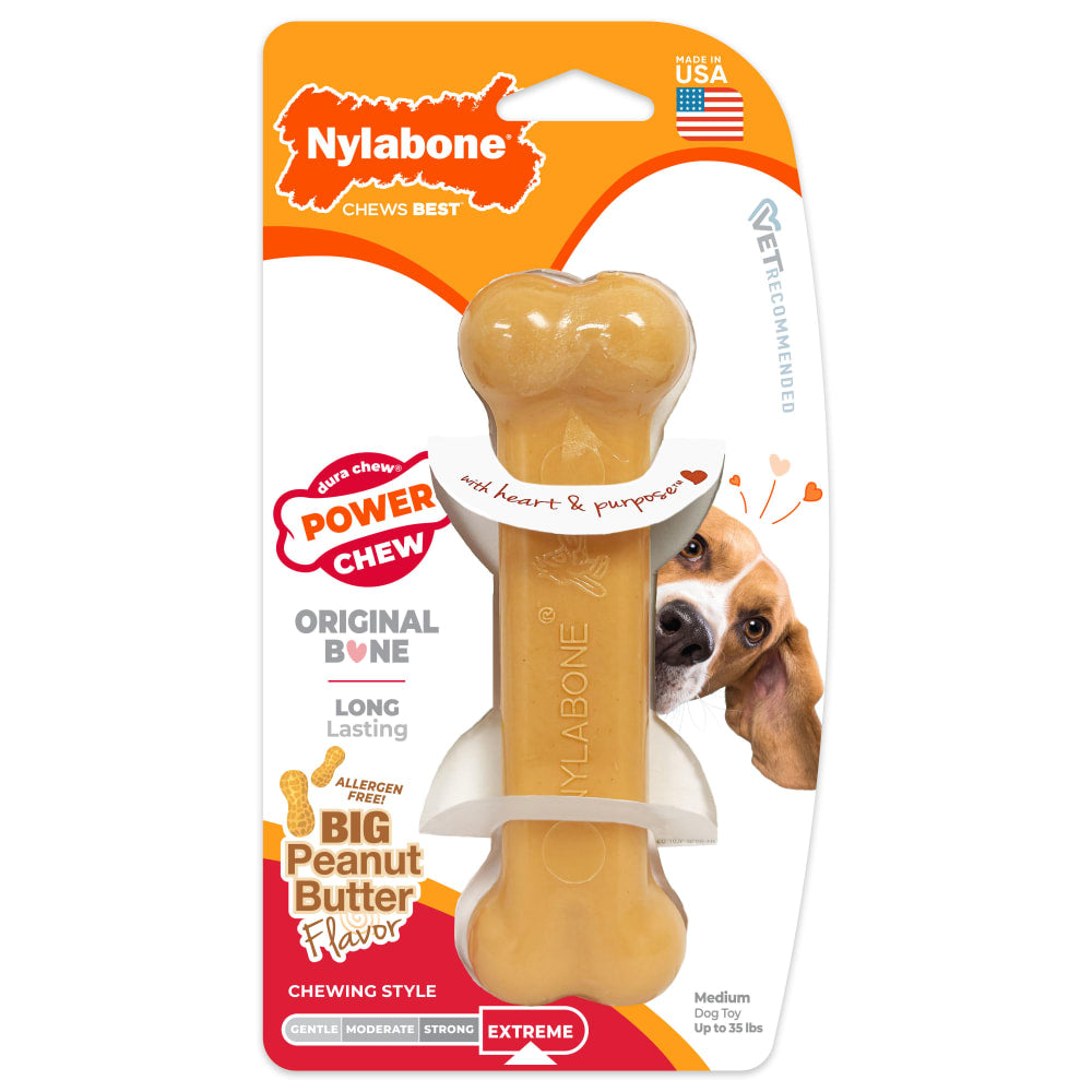 Nylabone Power Chew Bone Peanut Butter Wolf — empaque frontal