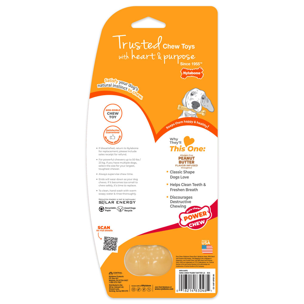 Nylabone Power Chew Bone Peanut Butter Large — empaque reverso