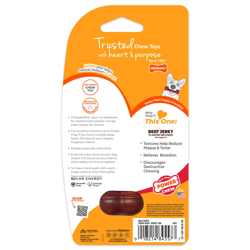 Nylabone Power Chew Textured Bone Beef Jerky Regular — empaque reverso