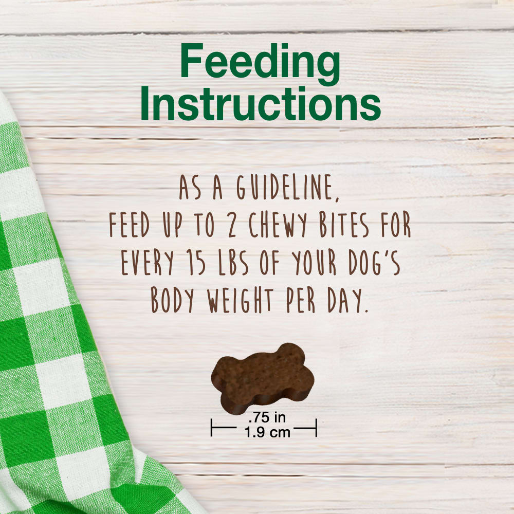 Nylabone Healthy Edibles Chewy Bites Bacon — instrucciones de alimentación