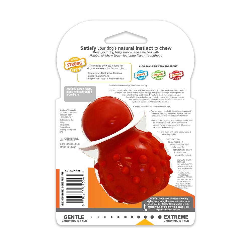 Nylabone Strong Chew Cone Bacon — empaque reverso