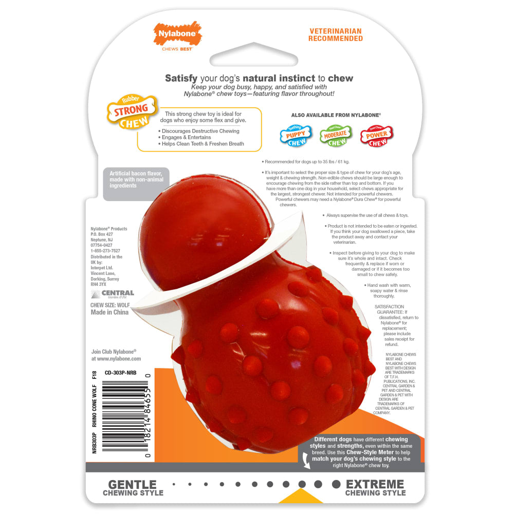Nylabone Strong Chew Cone rellenable — empaque reverso