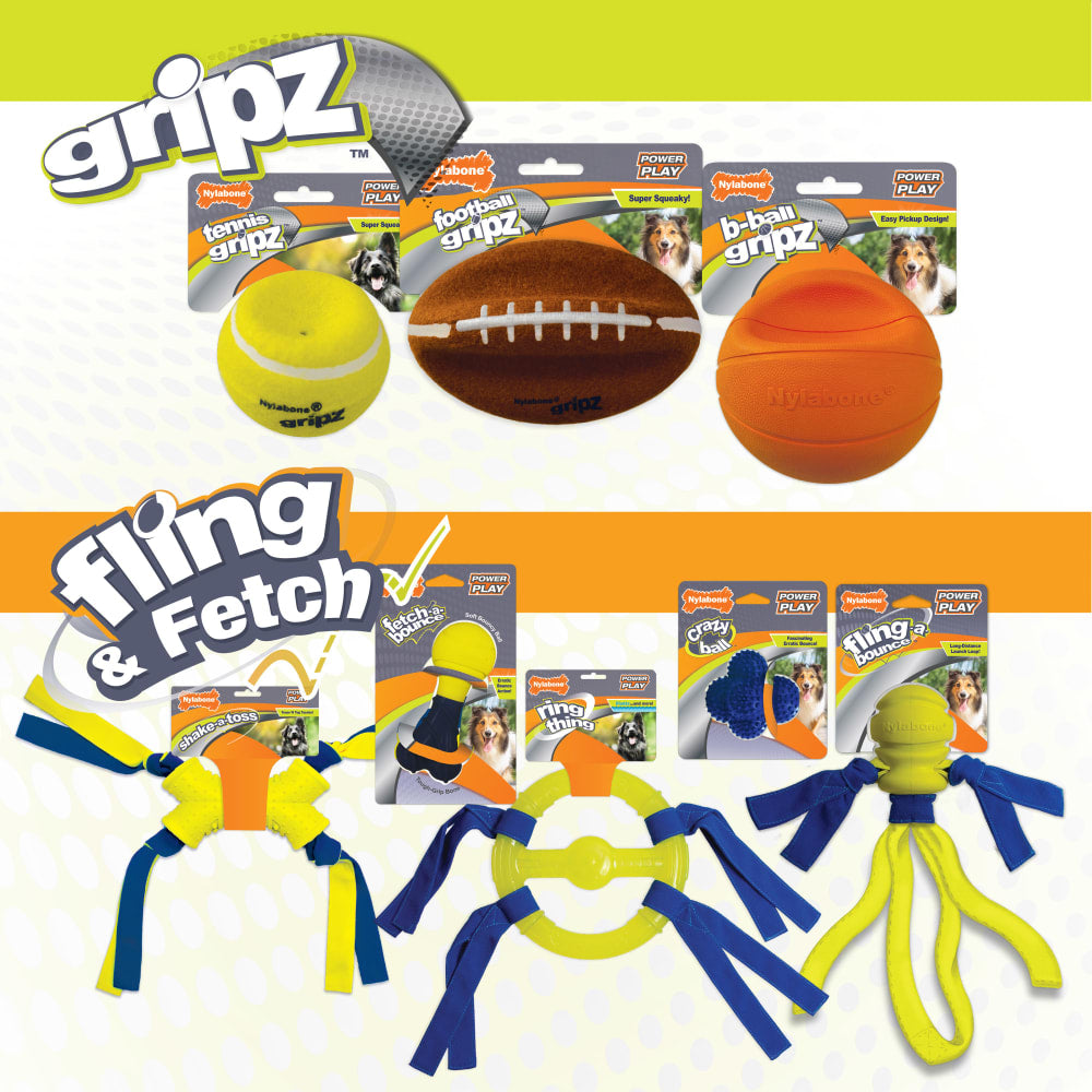 Nylabone Nyla Play Gripz — familia de productos en empaque