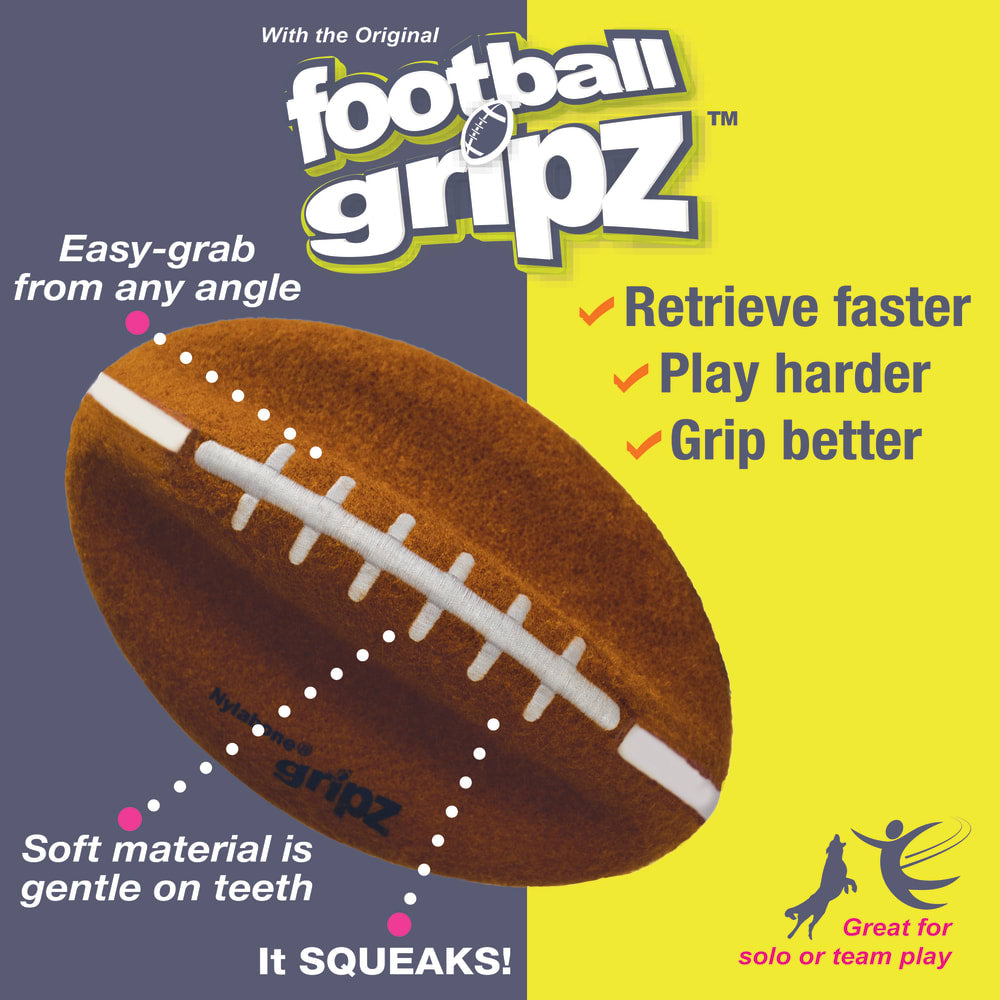 Nylabone Nyla Play Gripz Football — beneficios