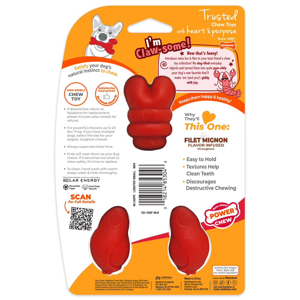 Nylabone Power Chew Lobster Small — empaque reverso