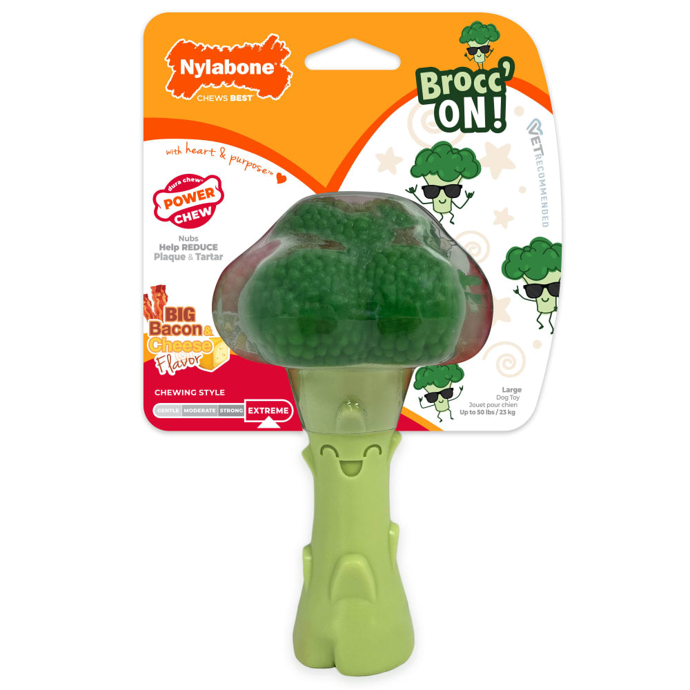 Nylabone Power Chew Broccoli Bacon & Cheese — empaque frontal