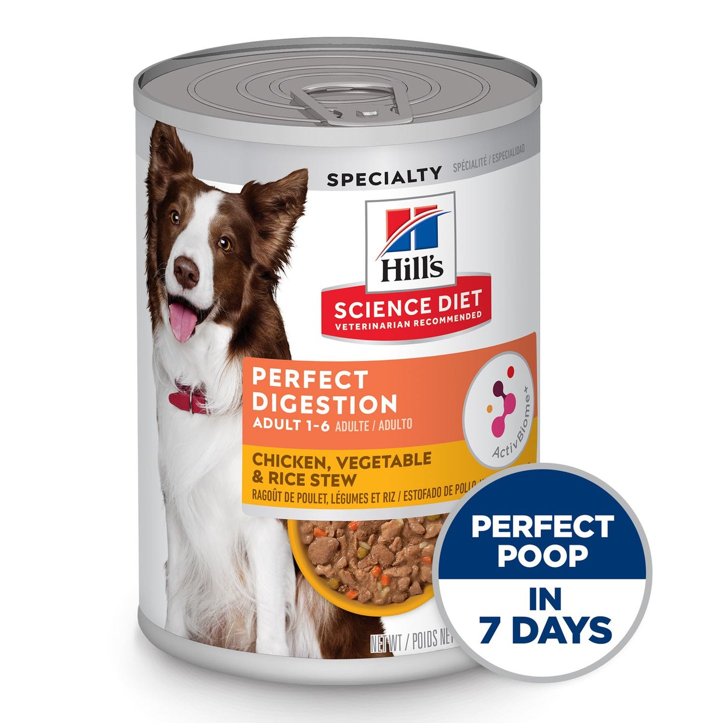 Hill's Science Diet | Alimento húmedo para perros adultos Adult Perfect Digestion (Pack de 6 latas de 362 g)