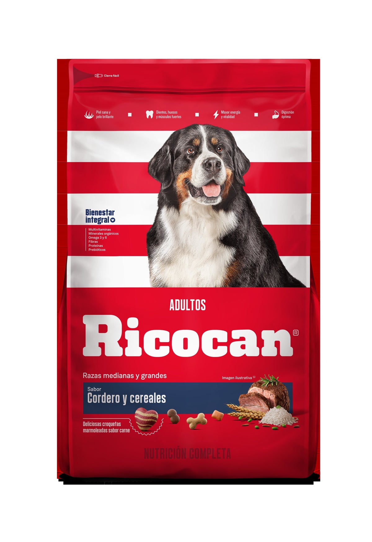 Ricocan | Adultos razas medianas y grandes sabor cordero y cereales – 1 kg