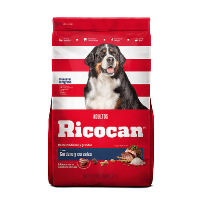 Ricocan | Adultos razas medianas y grandes sabor cordero y cereales – 1 kg